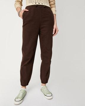 straight fit flat-front trousers