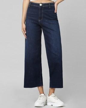 straight fit high-rise jeans