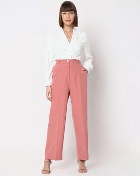 straight fit high-rise pants