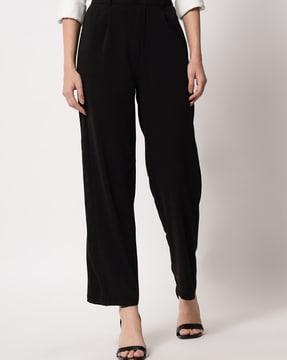 straight fit high-rise trousers