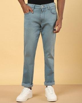straight fit jeans with insert pocket
