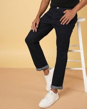 straight fit jeans with insert pockets
