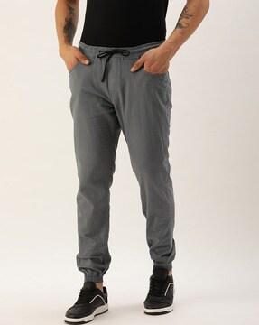 straight fit jogger pants with drawstring waist