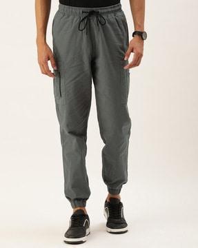 straight fit jogger pants with drawstring waist