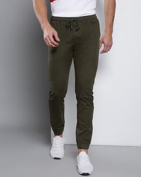 straight fit jogger pants with tie-up