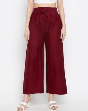 straight fit palazzo with elasticated waist