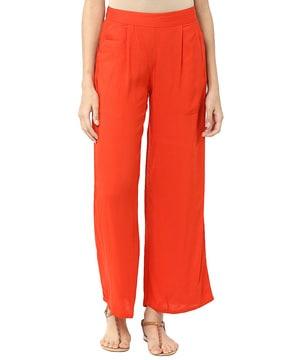 straight fit palazzos with elasticated waist