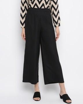 straight fit palazzos with elasticated waist