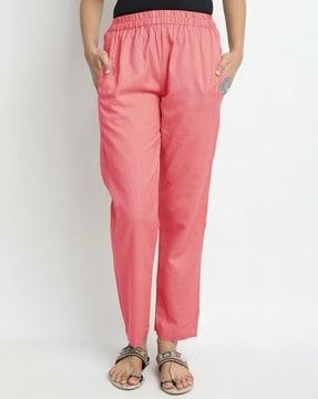 straight fit palazzos with elasticated waist