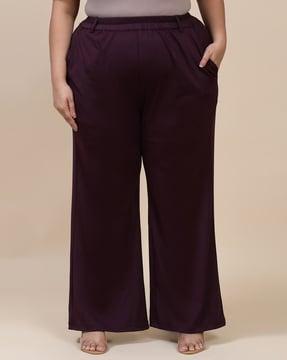 straight fit palazzos with elasticated waist