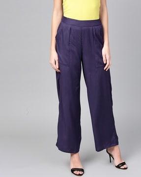 straight fit palazzos with insert pockets