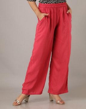 straight fit palazzos with insert pockets