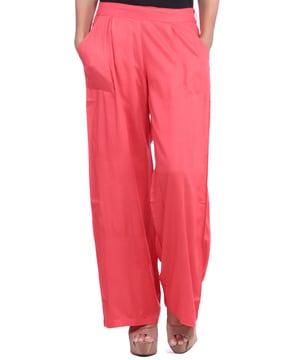 straight fit palazzos with insert pockets