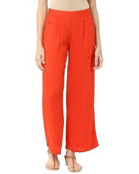 straight fit palazzos with insert pockets