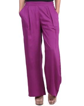 straight fit palazzos with insert pockets