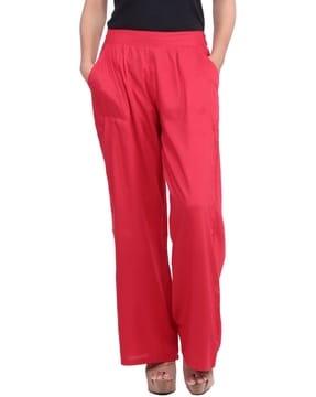 straight fit palazzos with insert pockets