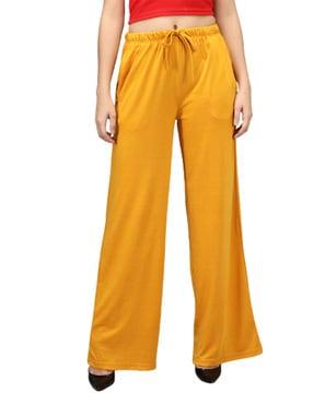 straight fit pants with drawstring waist