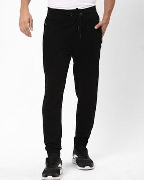 straight fit pants with drawstring waist