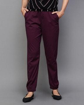 straight fit pants with elasticated drawstring waist