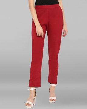 straight fit pants with elasticated waist