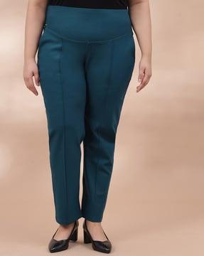 straight fit pants with elasticated waist