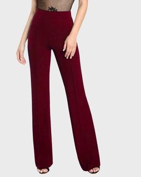 straight fit pants with elasticated waist