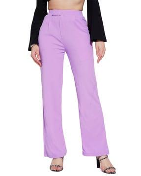 straight fit pants with elasticated waist