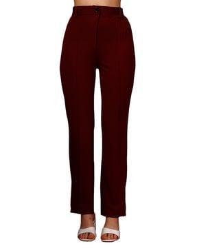 straight fit pants with elasticated waist