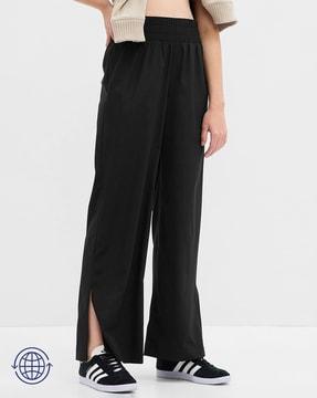 straight fit pants with elasticated waist