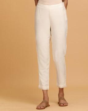 straight fit pants with zari border