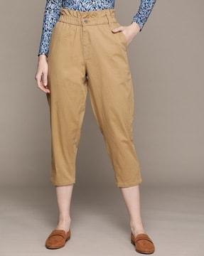 straight fit paperbag trousers