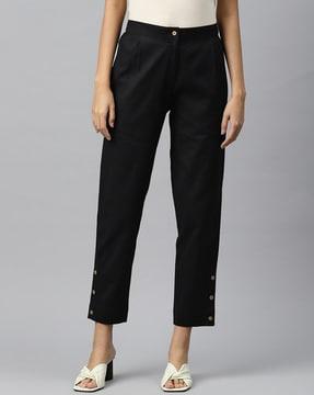 straight fit pleat-front pants