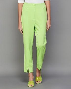 straight fit pleat-front pants