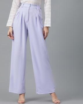 straight fit pleat-front pants