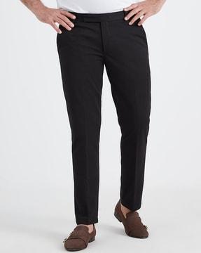 straight fit pleated trousers