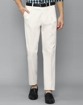 straight fit pleated trousers