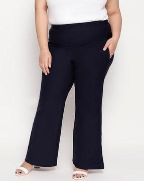 straight fit plus size palazzos with insert pockets