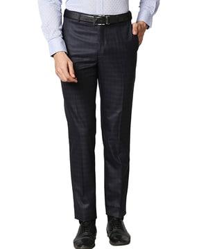 straight fit single-pleat trousers