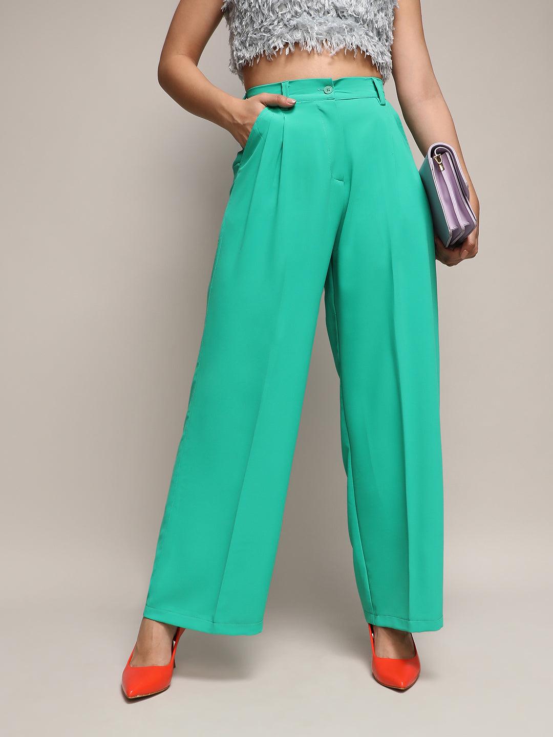 straight fit tailored trousers