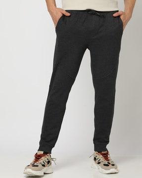 straight fit track pants with drawstring waist