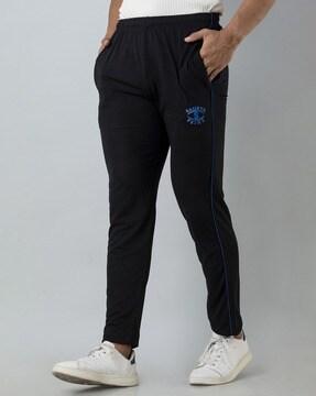 straight fit track pants with elasticated waist