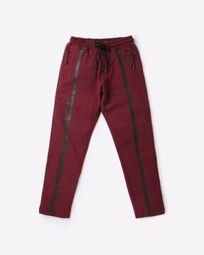 straight fit track pants with taping