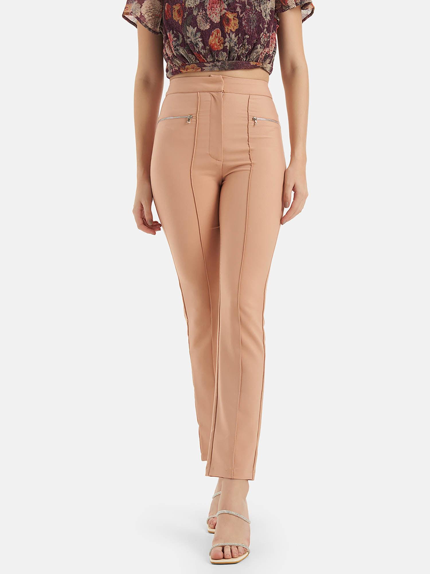 straight fit trouser with metal zipper