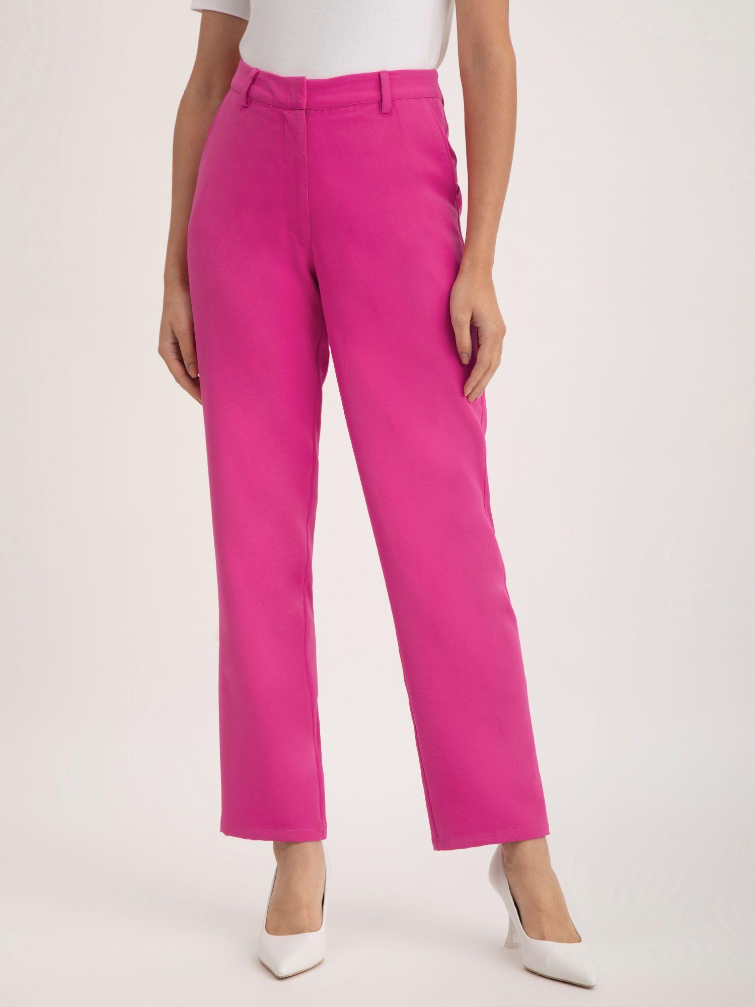 straight fit trousers - fuchsia