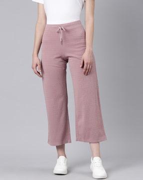 straight fit trousers with drawstring waist