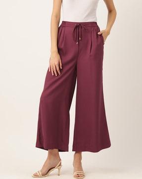 straight fit trousers with drawstring