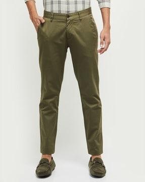 straight fit trousers with insert pockets