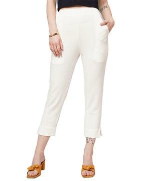 straight fit trousers with insert pockets