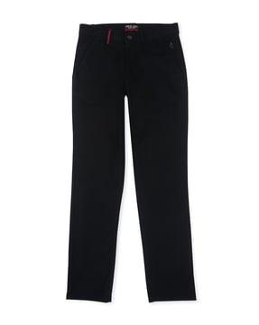straight fit trousers with insert pockets