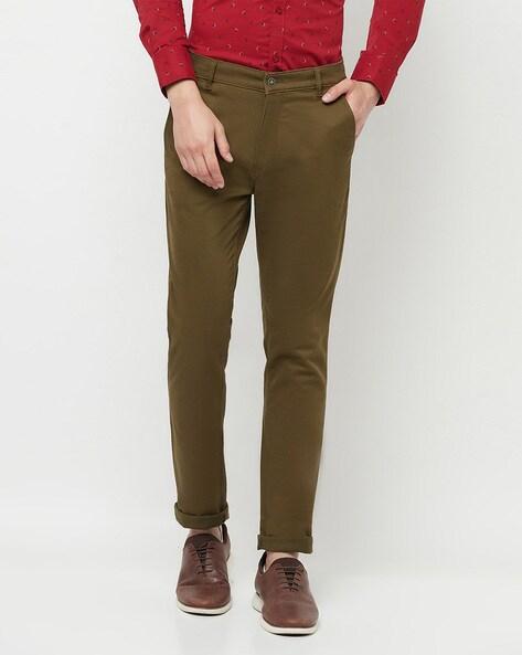 straight flat-front trousers